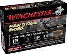 Winchester Supreme Partition Gold 12 ga 3" 385 Gr Sabot Slug Shot 5Box/20Case